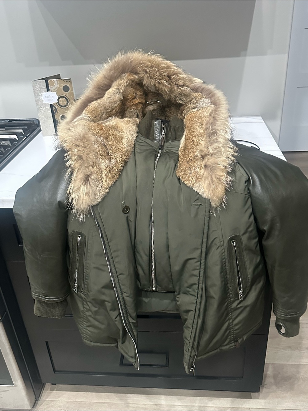 RUDSAK Olive Green Ski Jacket with Fur-Trim Hood